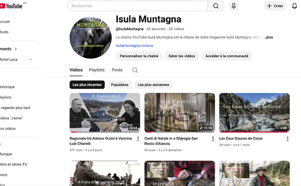 Notre Chaine Youtube IsulaMuntagna